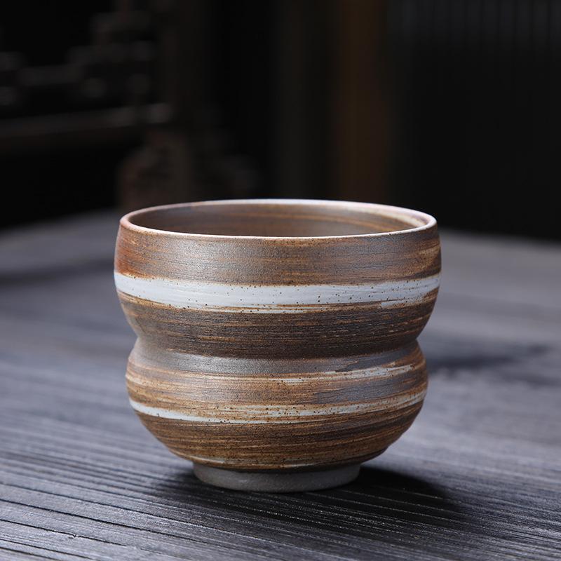 Κούπα τσαγιού από χοντρό κεραμικό, κύρια κούπα, μονή κούπα, μεγάλη ρετρό κεραμική, κούπα τσαγιού σετ τσαγιού Kung Fu, κούπα καφέ wabi sabi, συμπυκνωμένη κούπα καφέ