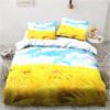 3D Sunflower Printing Set Bedding Floral Pattern Three-piece Set Living Room Bedroom Home Decoration Pillowcase Quilt Cover Gift