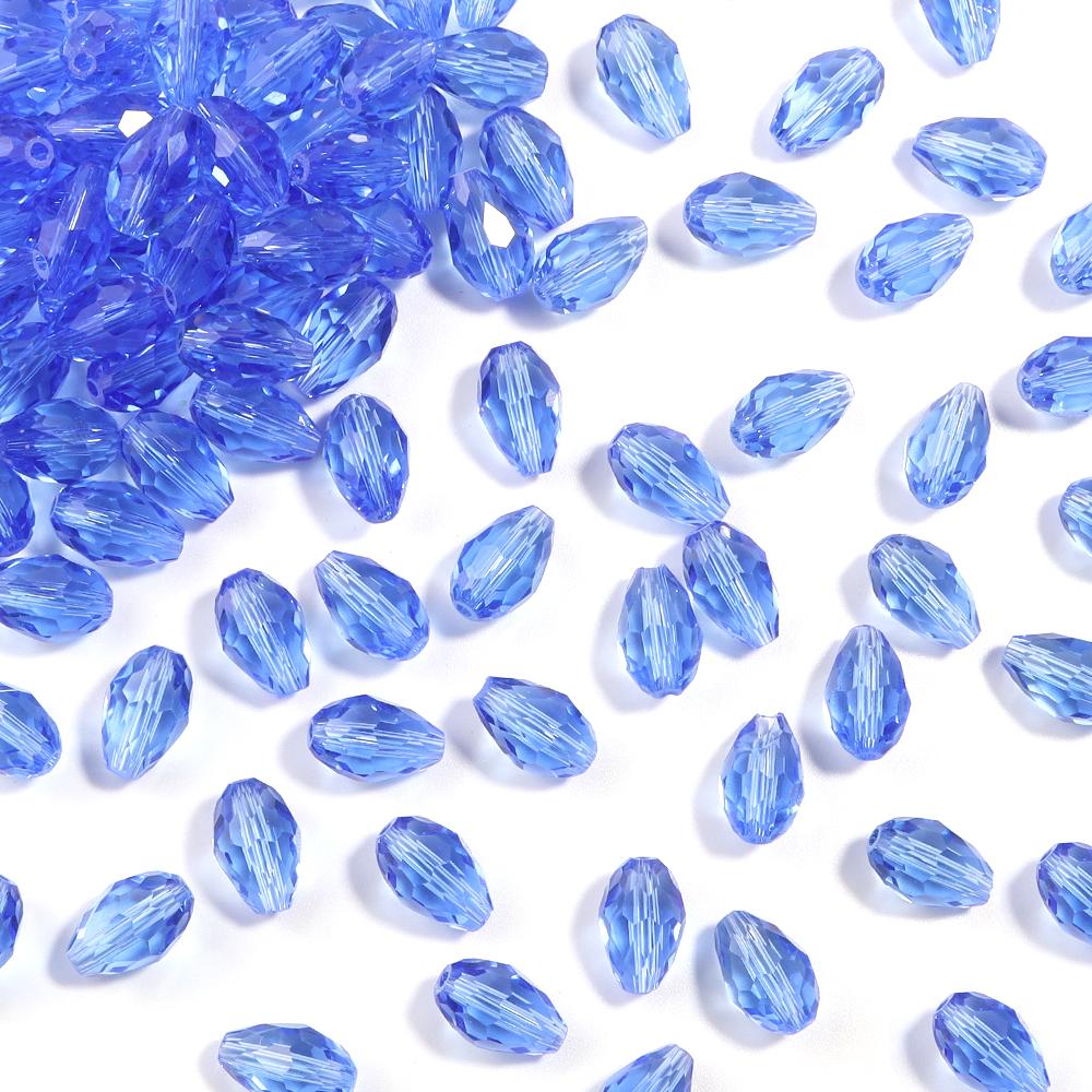 50pcs/lot 8x12mm Droplet Shaped Crystal Beads Colorful Loose Spaced Faceted Glass Beads For DIY Exquisite Bracelet Earring Gifts