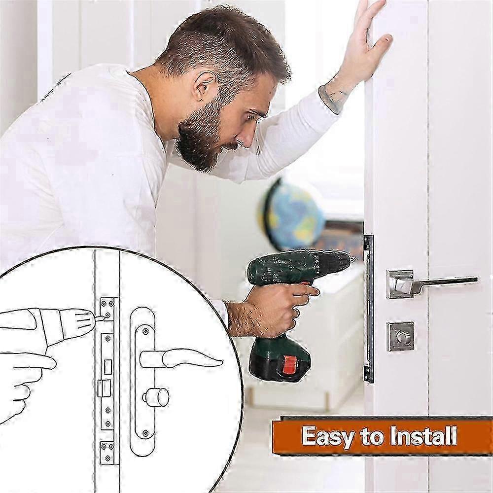 7-inch Door Latch Guard Plate L-Shaped Stainless Steel Door Security Protector Latch Cover - Stainle new 26-27s