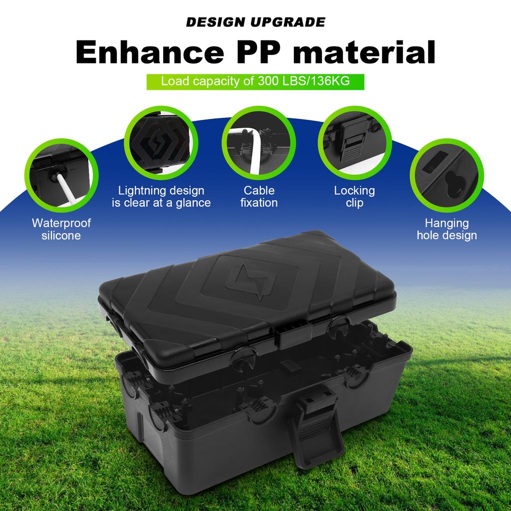 Weatherproof Electrical Connection Box  25.8x12.7x9.5cm Outdoor Electrical Box,Waterproof Extension Cord Covers for Plug Cables