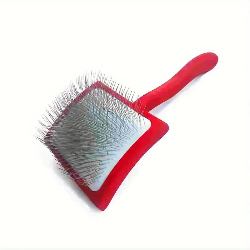 Extra Long Pin Dog Slicker Brush for Grooming Doodle Hair Professional Pet Deshedding Brush for Dogs and Cats Detangling Comb XS красный