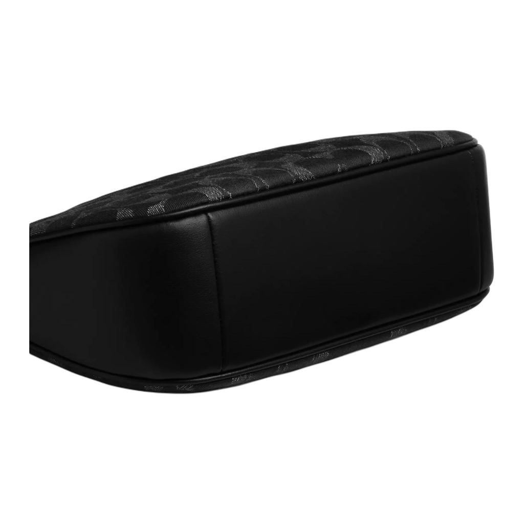 Coach Teri 24 Removable Shoulder Strap Denim And Leather Medium Shoulder Bag Women Shoulder Bag Black CDE43-SVBK