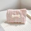 1Pc Cute Women Makeup Mini Bag Korean Lace Bow Portable Coin Purse Small Handbag Kawaii Female Cosmetic Storage Pouch