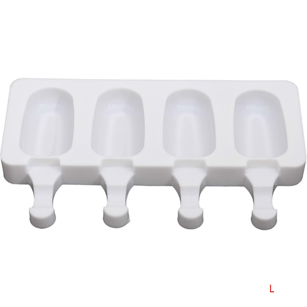 Silicone Ice-cream Mold Reusable Non-stick Flexible 4 Grid Heats-resistant Kitchen Ice Stick Maker Making Tool Accessories