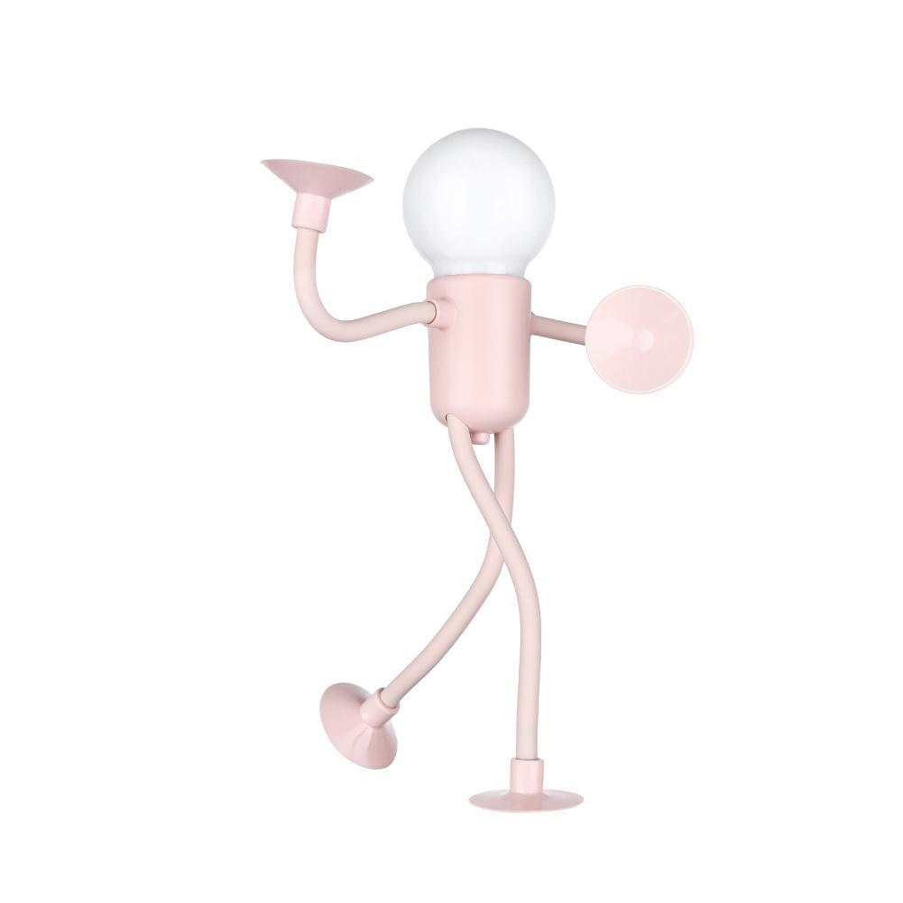 Cute Creative Cartoon Sportsman Night Light Mini Portable Bulb Suction Cup Lights Bendable Desk Lamp for Tabletop Shelves Decor