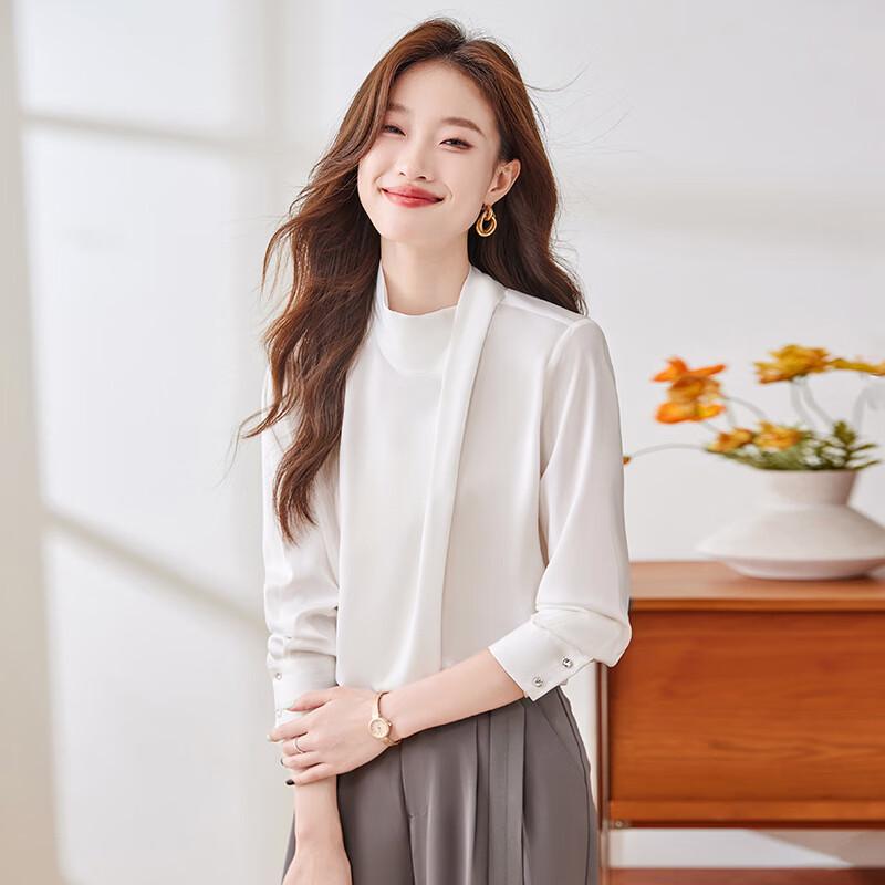 Tluoman Women s Stand-Collar Long-Sleeve Shirt M