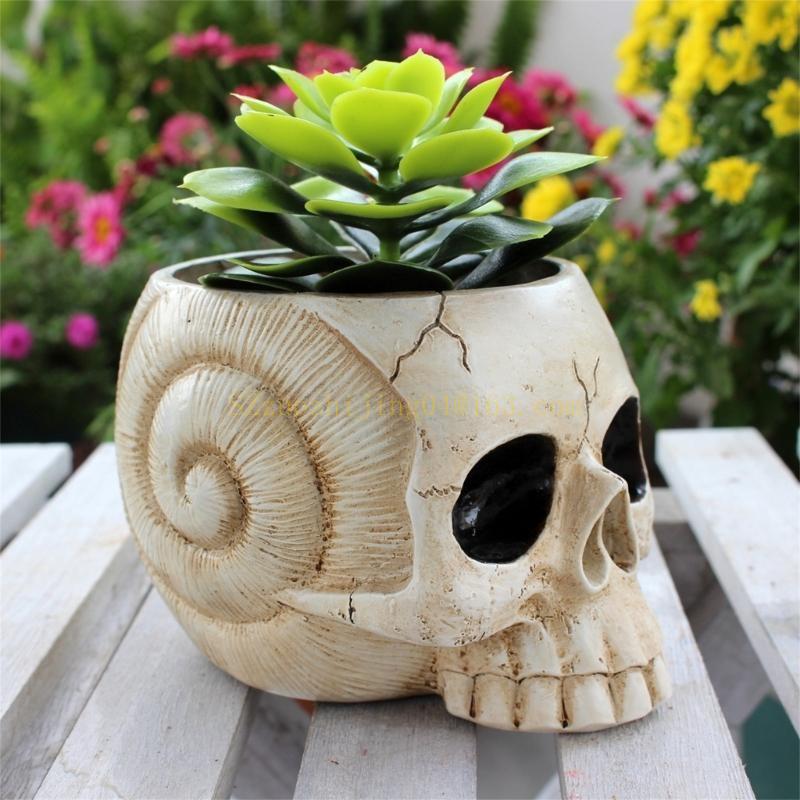 Halloween Skull Planter Resin Skeleton Model Flower Pots Container Indoor and Outdoor Container Home Garden Office top sale