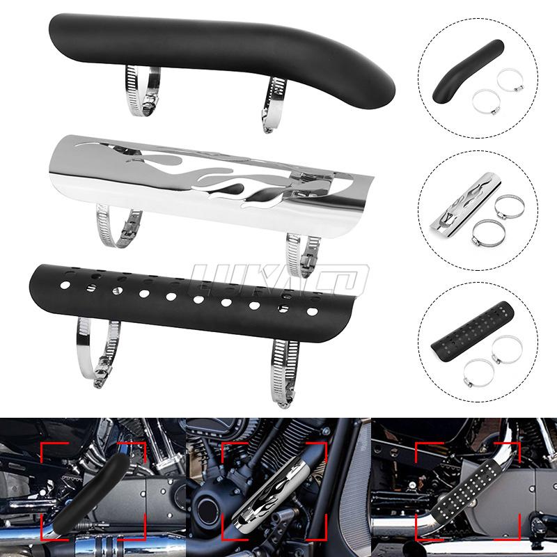For Harley Honda Yamaha Custom Universal Motorcycle Exhaust Pipe Heat Shield Cover Muffler Protector Guard Motocross Accessories
