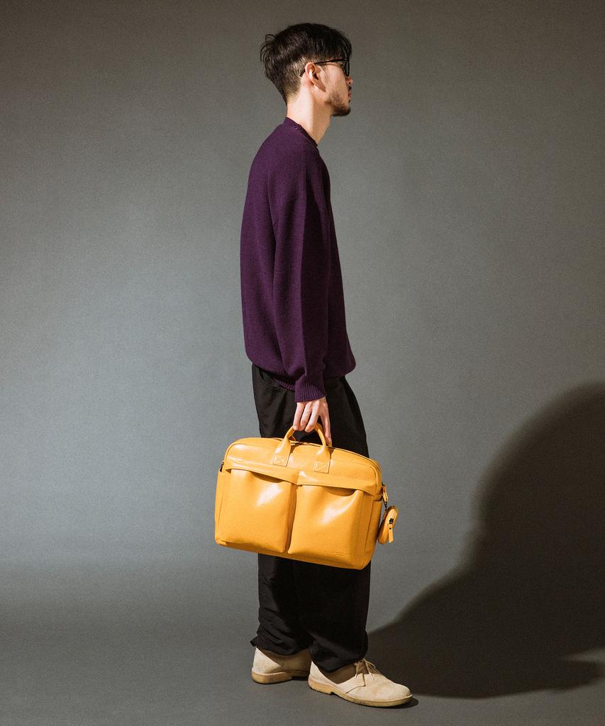 Aged Gray Shrunken Briefcase (Mango)