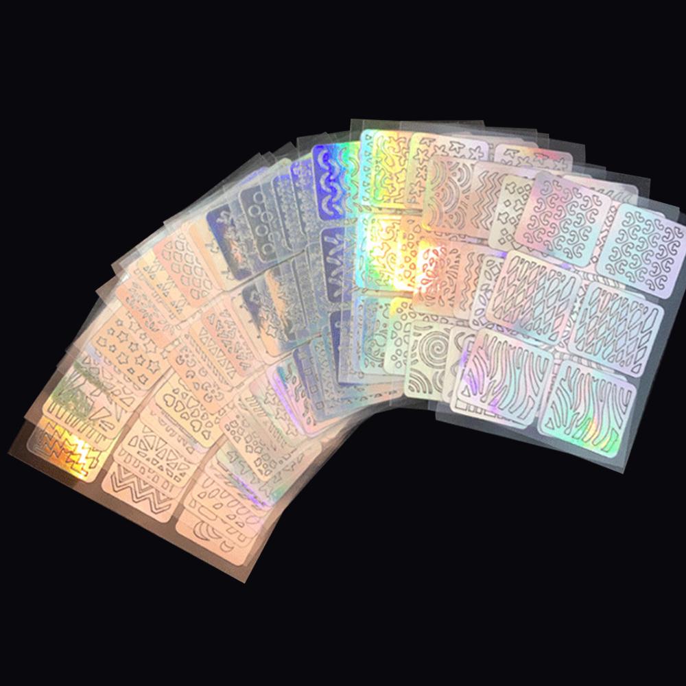 24 buc. Autocolant laser gol pentru unghii Gel de unghii Lac Vârf Folie de transfer Stampila 3D pentru unghii Stea inimii