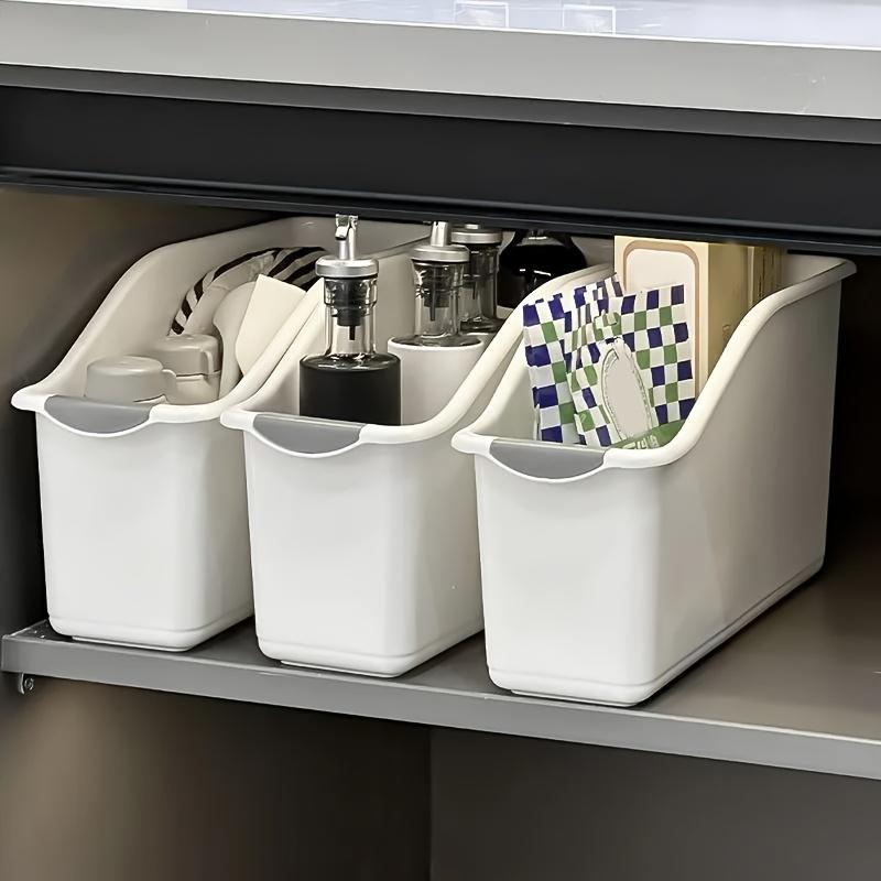 

3pcs Under-Sink Organizer Set, Curved Design Storage Bins - Heavy-Duty Plastic Storage Containers for Under Sink, Pantry, and Cabinet Organization - белый