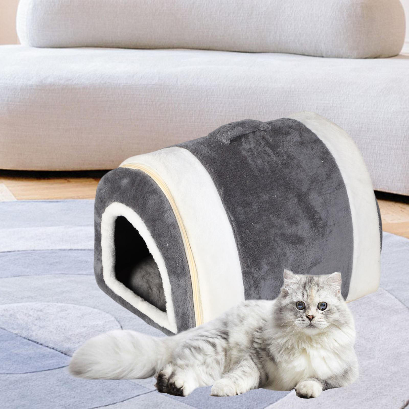 

Кровать для кошек, спальный домик, зимний домик для собак, мягкий для и будка для щенков, моющийся, пещера серый