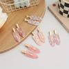 2PCS No Bend Hair Clips for Women Girls Pink Acrylic Acetic Hair Styling Seamless Hair Barrettes Tool Hair Accessories