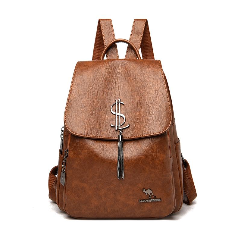 

Атмосферный рюкзак для женщин, новый универсальный, большой емкости, мягкий кожаный школьный рюкзак для студентов, дорожный рюкзак для путешествий, женская сумка