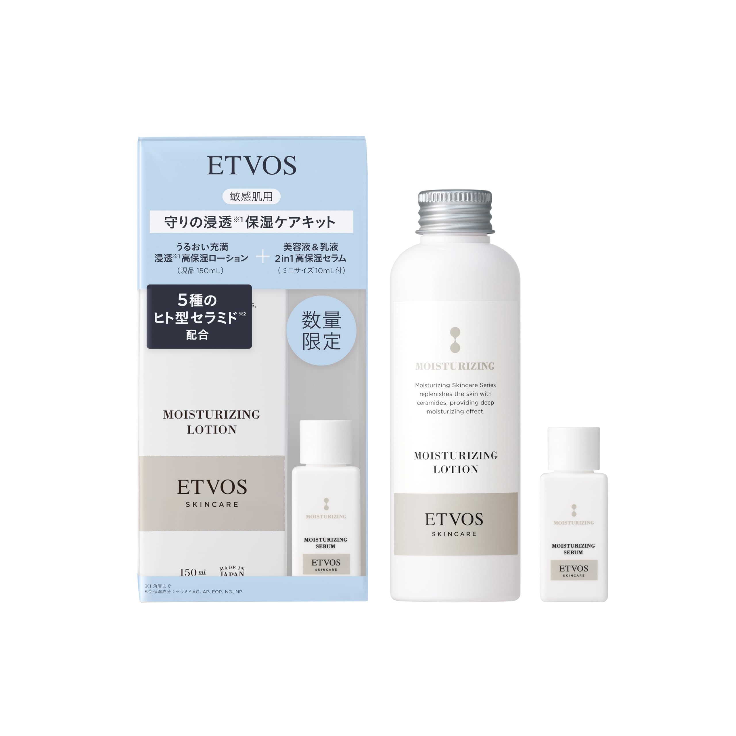 

ETVOS Moisturizing Lotion Limited Kit Mini Sensitive Dry Hyaluronic (Moisturizing Toner, Serum, Size, Skin, Skin, Ceramides, Acid)