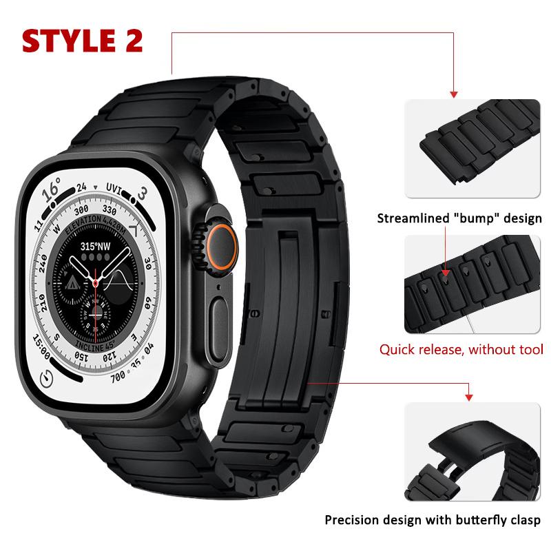 Titanium Link Bracelet For Apple Watch Ultra 2 49mm 45mm 44mm 46mm Band For iWatch Ultra Series 10 9 8 7 6 5 4 Se Luxury Strap