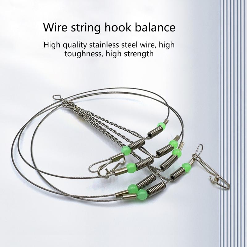 Angelmontagen mit Wirbeln Einhänger Perlen Schnur Vorfach Angelzubehör Montagen Angelvorfach Edelstahldraht Vorfächer Vorfachzubehör