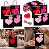 10/12PCS New Heart Design Gift Bags Kraft Paper Eco-Friendly Shopping Bags With Handles Party Favor Bags Party Favor