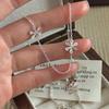 S925 Sterling Silver Niche Design Sense Retro Snowflake Necklace Korean Style Simple Fashion Collarbone Chain
