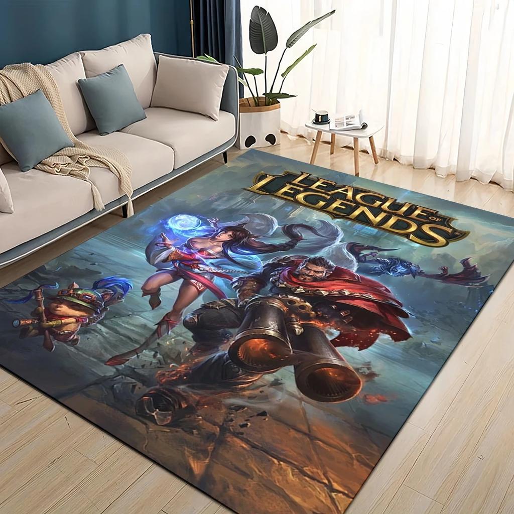 2025 New LOL Jinx League of Legends Game Carpet Rug for Living Room Bedroom Home Sofa Decoration,Kids Play Non-slip Floor Mat