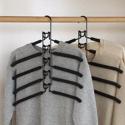 5 Layer Detachable Storage Holder Mounted Hanger Indoor Space Saving Household One-Piece Clothes Hanger Clothes Drying Rack