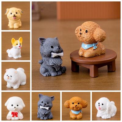Cute Dog Figurines Miniatures Cartoon Animal Micro Landscape Ornaments For Home Room Desk Accessories