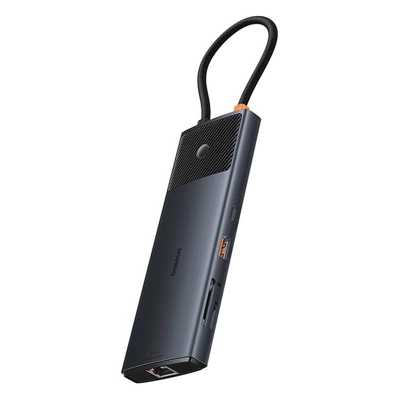 Adapter Hub 10W1 Baseus Usb-C - 2Xhdmi, 3Xusb-A, Usb-C, Rj45, Sd/Tf, Pd (Czarny)