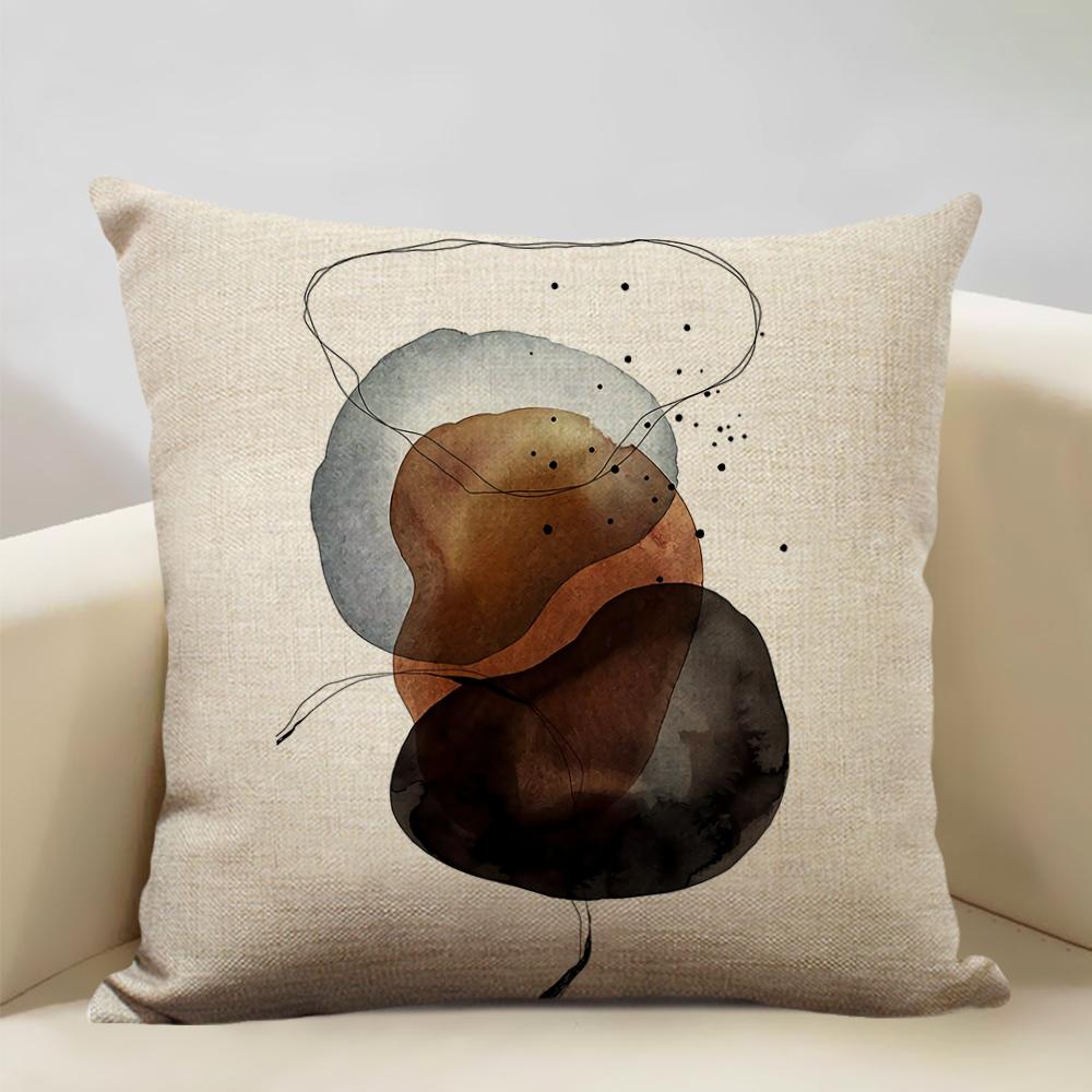 Geometric Abstract Lines Constitute The Perfect Pattern Art Decoration Cushion Cover Bedroom Sofa Office Pillow 45x45cm Linen