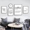 But First Coffee Quotes Kitchen Canvas Painting Nordic Black White Posters Print Modern Wall Art Picture Bar Cafe Decor HD3093