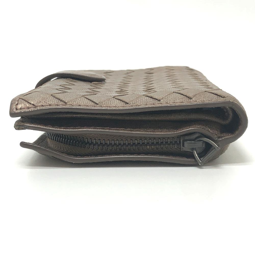 BOTTEGA VENETA Intrecciato Zip Around Wallet Folded wallet Leather Brown
