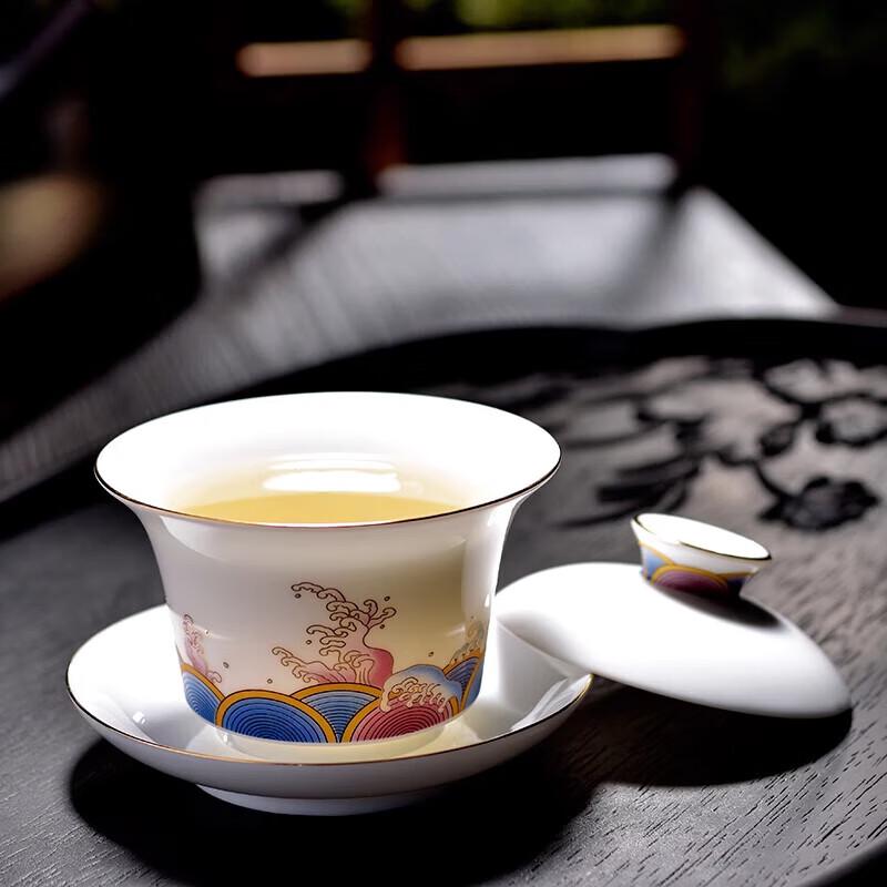 Hand-Painted Sea Silk Ceramic Kung Fu Tea Set