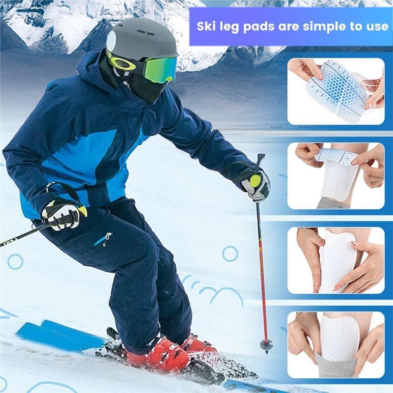 A08E-For Adult For Children Shin Guards For Skiing, 2-Piece Shin Pads For Skiing, Snowboarding, Football Boot