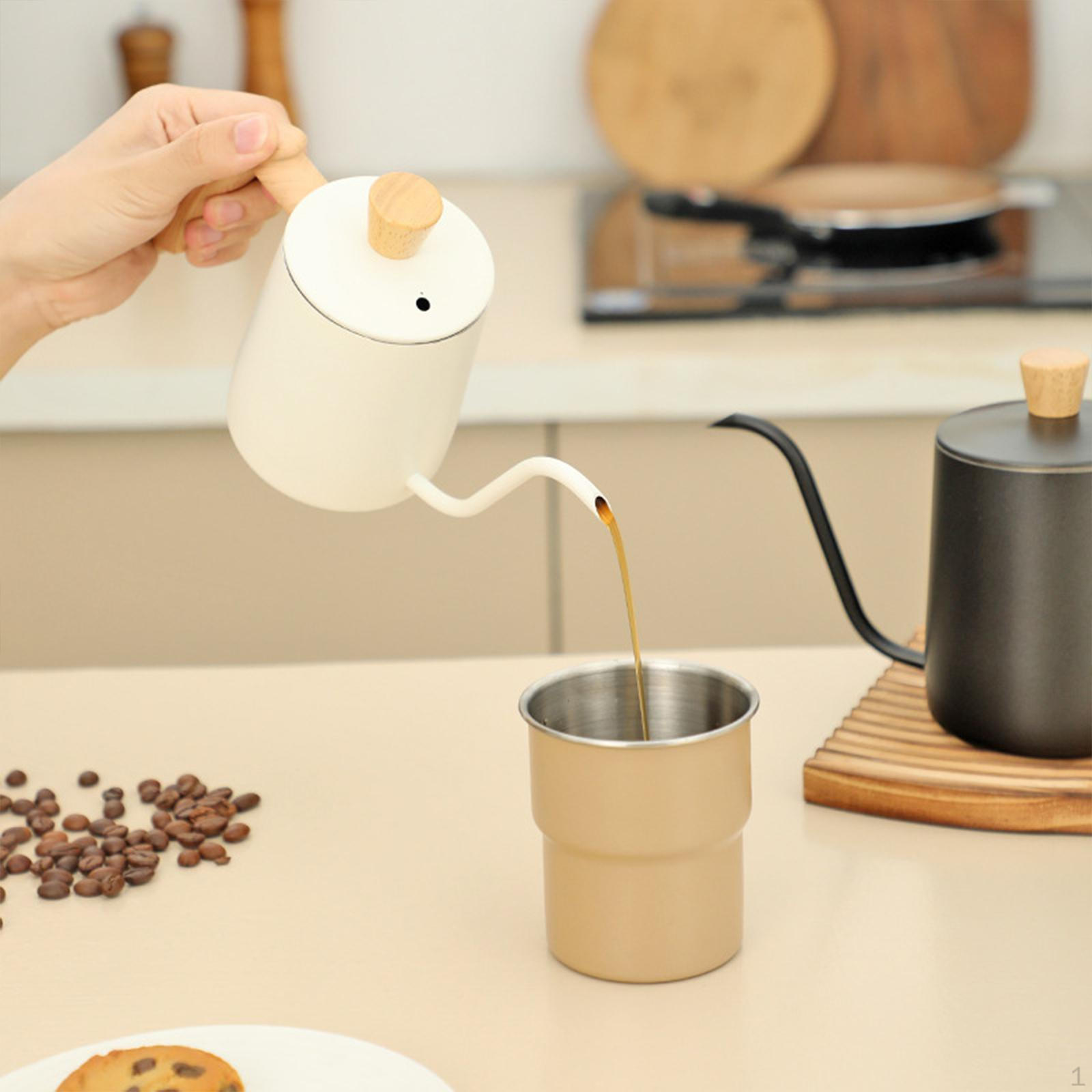 

Чайник для кофе, походный горшок, портативный подарок на день рождения, налитый вручную для дома 350ML Black