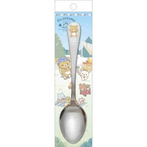 San-X Rilakkuma "Komorebi Camp" Stainless Steel Spoon KA20101 H18.6 X W4 X D0.5cm