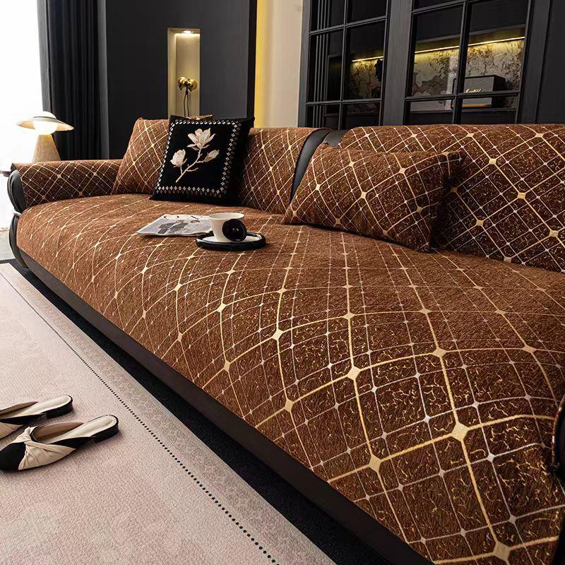 

BEPAN Retro Style Sofa Cushion in All Seasons One-piece Leather Sofa Special Fixed Non-slip and Anti-cat Scratch Cushion 70X70cm
