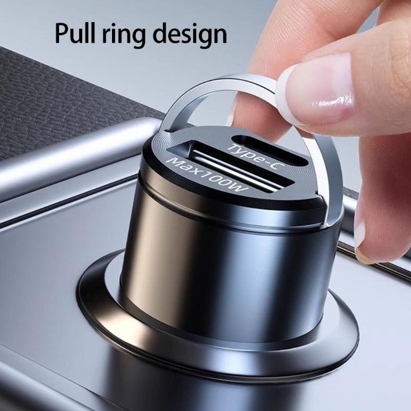 Highly Speed 100W Automotive Charger Intelligent Car Charger Durability Metal Case Ideal For Road Trips and Commuting