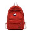 Velvet Student Backpack With Zipper Closure And Inner Pouch For High School And College Daily Use