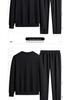 Unisex Spring & Autumn Casual Sports Set: Solid Color Round Neck Hoodie & Breathable Pants, Plus Size Loose Fit Two-Piece