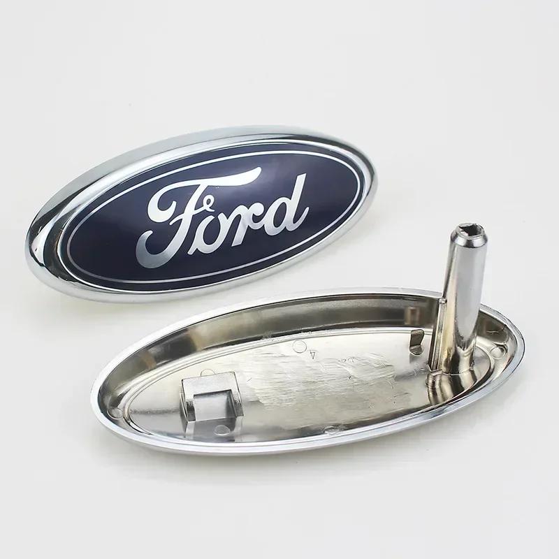 KLYE5 Car Body Badge Emblem Sticker 14.5CM For Ford Focus Ranger Kuga Fiesta Mondeo Explorer Galaxy Transit Front Rear Logo
