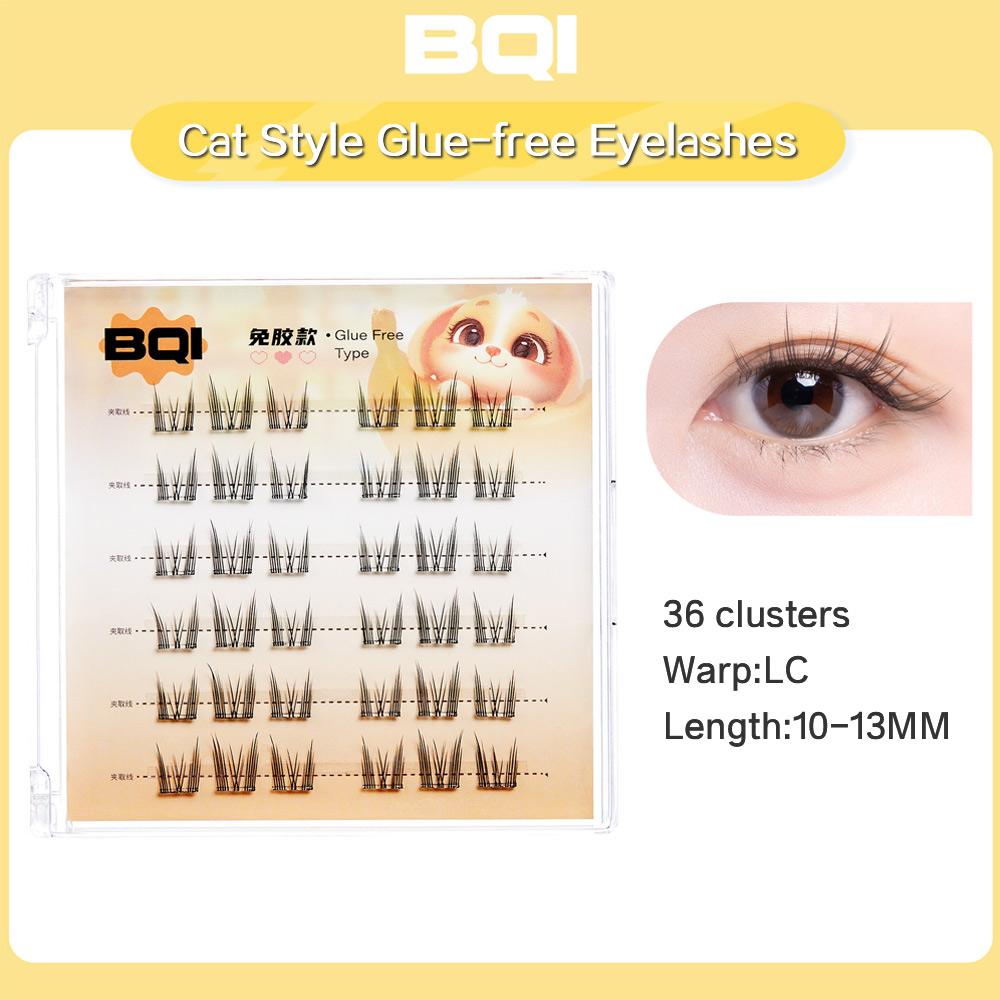Natürliche selbstklebende falsche Wimpern 36 Büschel einzelnes Büschel Lazy Kleberfreie falsche Wimpern LC C gewellt 10-13 mm