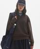 MOONSUN M.C Unisex, Logo Sheer V Neck Knit / Brown