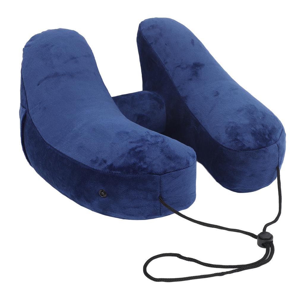Inflatable Travel Pillow H Shaped Detachable and Washable Quick Fill with Storage Bag and Hat Airplane Pillow for Neck