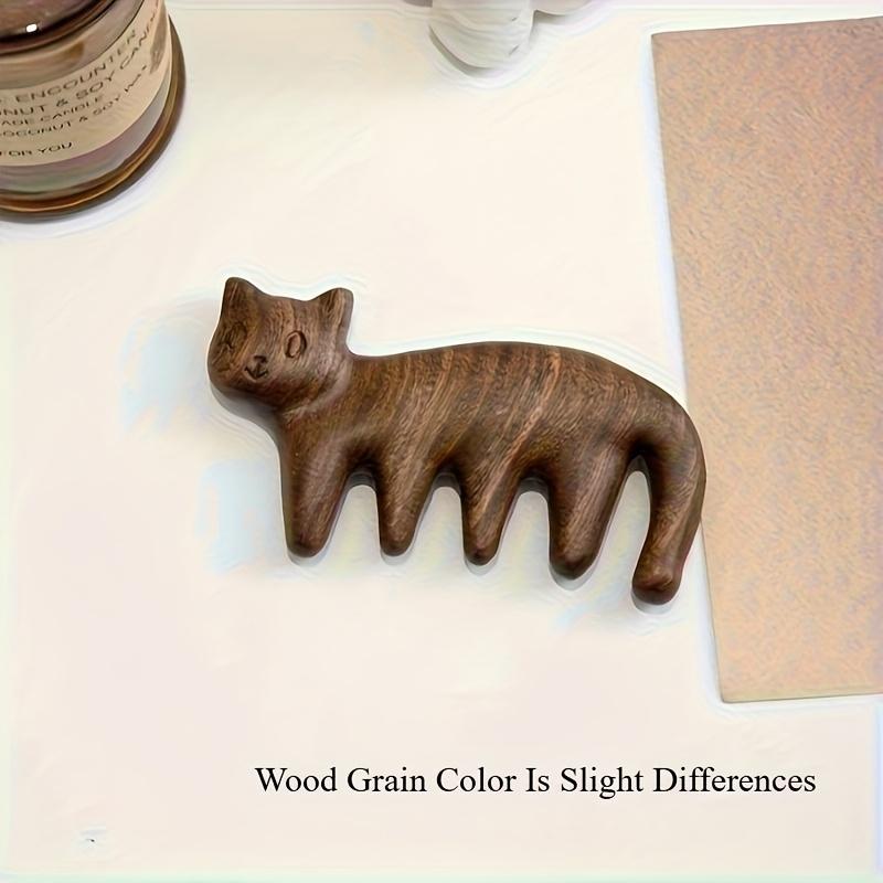 

Wood Cat-Shaped Scalp Massager - Stress Head Massager with Curved Comb-like Sections 12-Hour Hair Care Tool Decorative Cat Comb Accessory Scalp Massage Comb