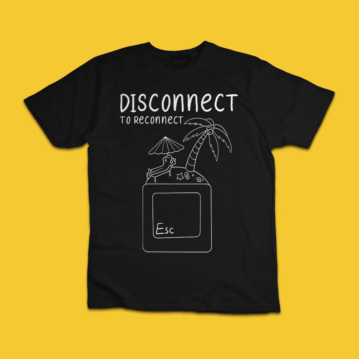 Disconnect to Reconnect Escape Key Graphic T-Shirt M