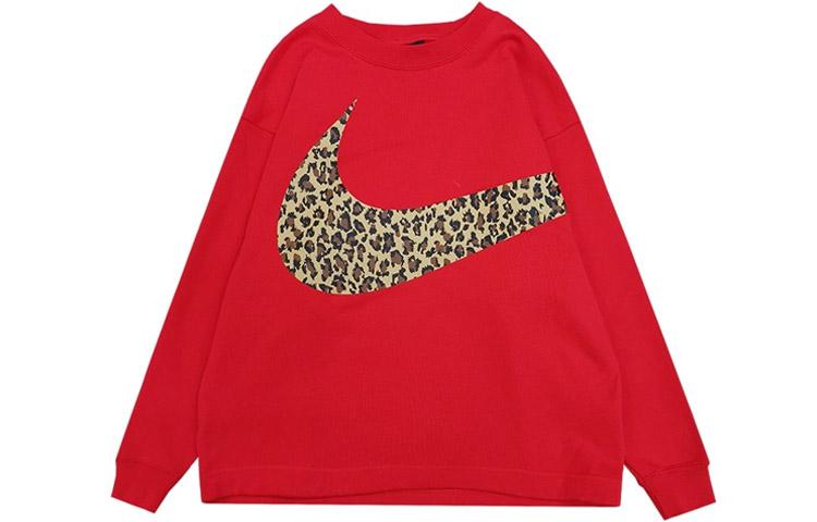 Nike Sweatshirts Women s Red Crew Neck Moderate Regular CU1503-657 L