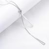 Adjustable Pull Stainless Steel Sweater Box Chain Y Lariat Necklace for Women Girl Geometric Triangle Pendant Clavicle Choker