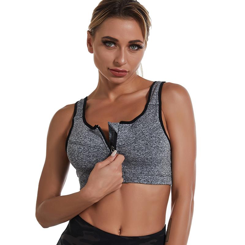 Damen-Sport-BH mit Reißverschluss, stoßfest, Tank-Top, Yoga-Unterwäsche für sportliche Frauen, Übergröße, Bodybuilding, Laufen, Sport-BHs, Dessous