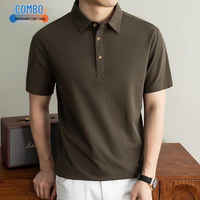 

Men s Linen Blend Business Casual Polo Shirt 3XL