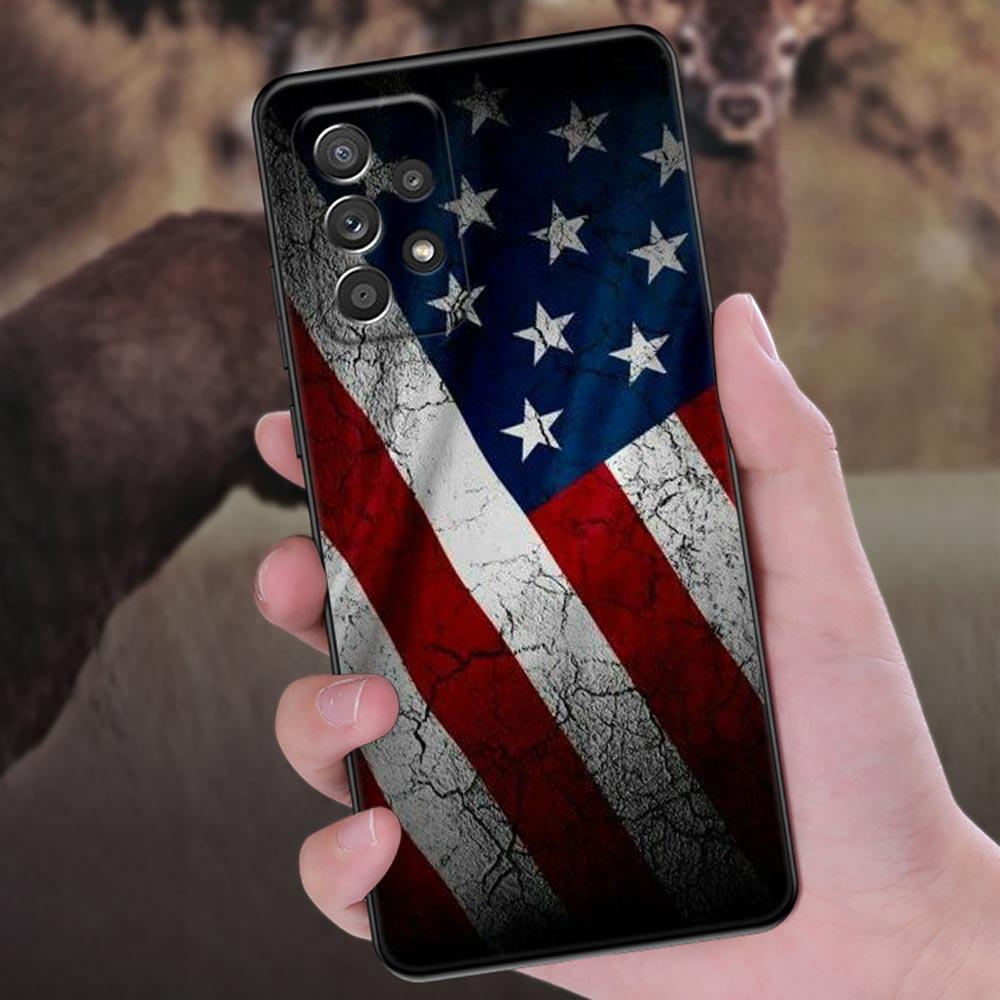 American USA Flag Star Phone Case For Samsung Galaxy A57 A56 A37 A55 A36 A26 A54 A52 A35 A34 A25 A17 A16 A15 A07 A06 Soft Cover